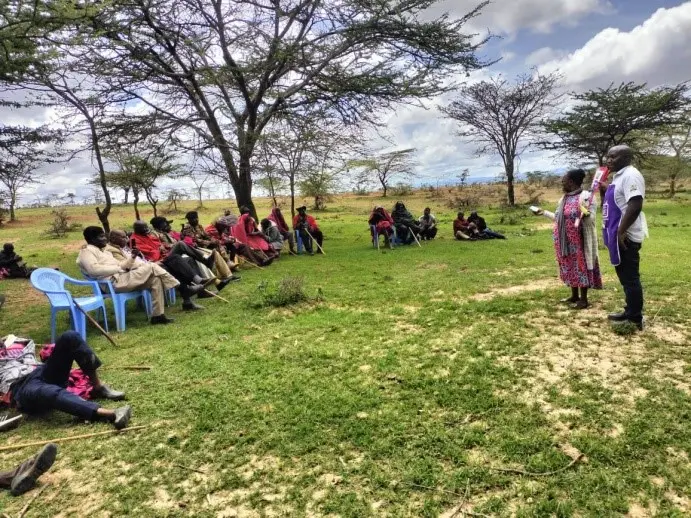 Annet addressing men in a male engagement forum on Family Planning