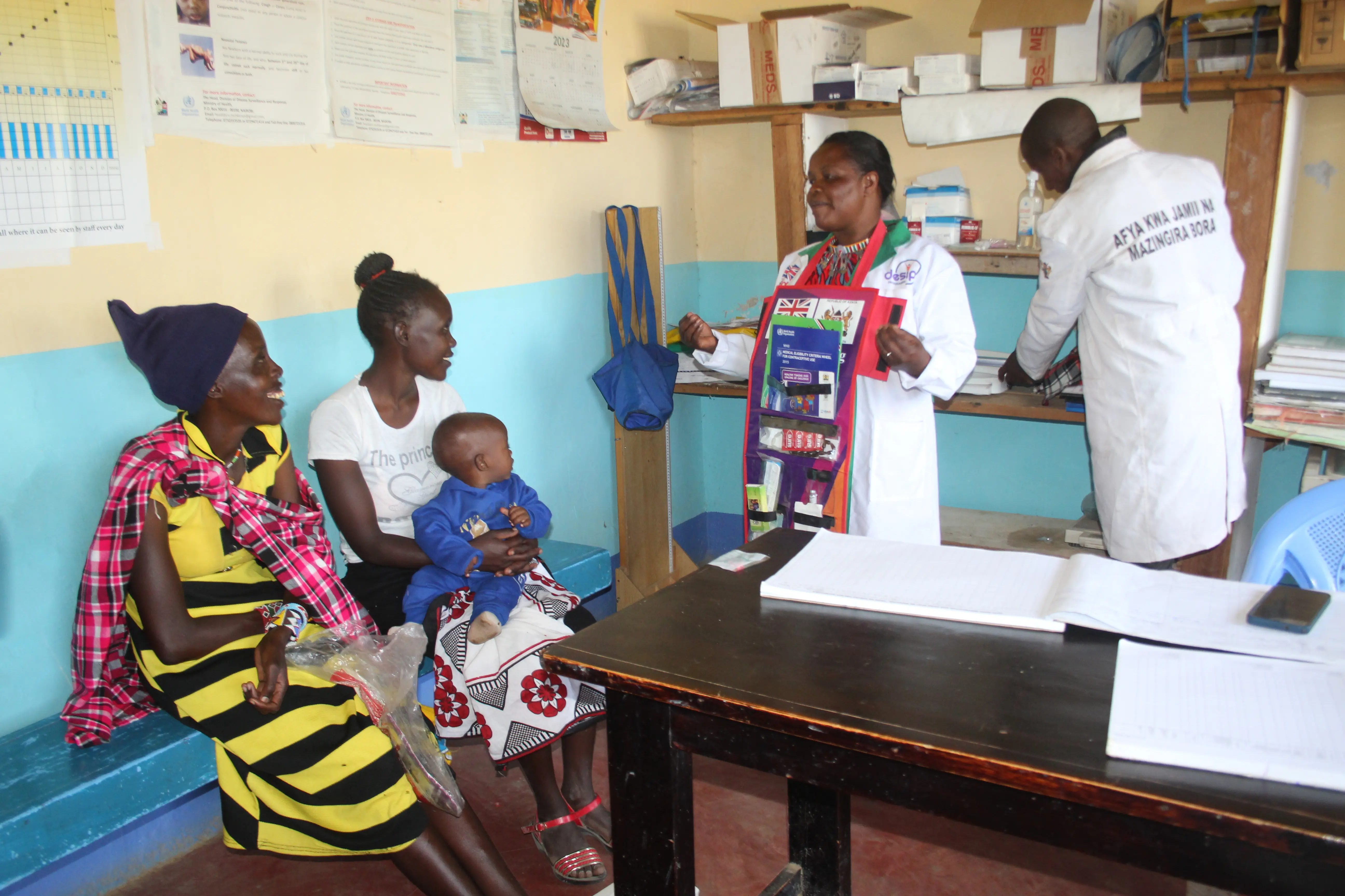 Mrs Annet Kaigal speak to women on Family Planning lessons at Ongata Naado hospital in Narok East Sub County