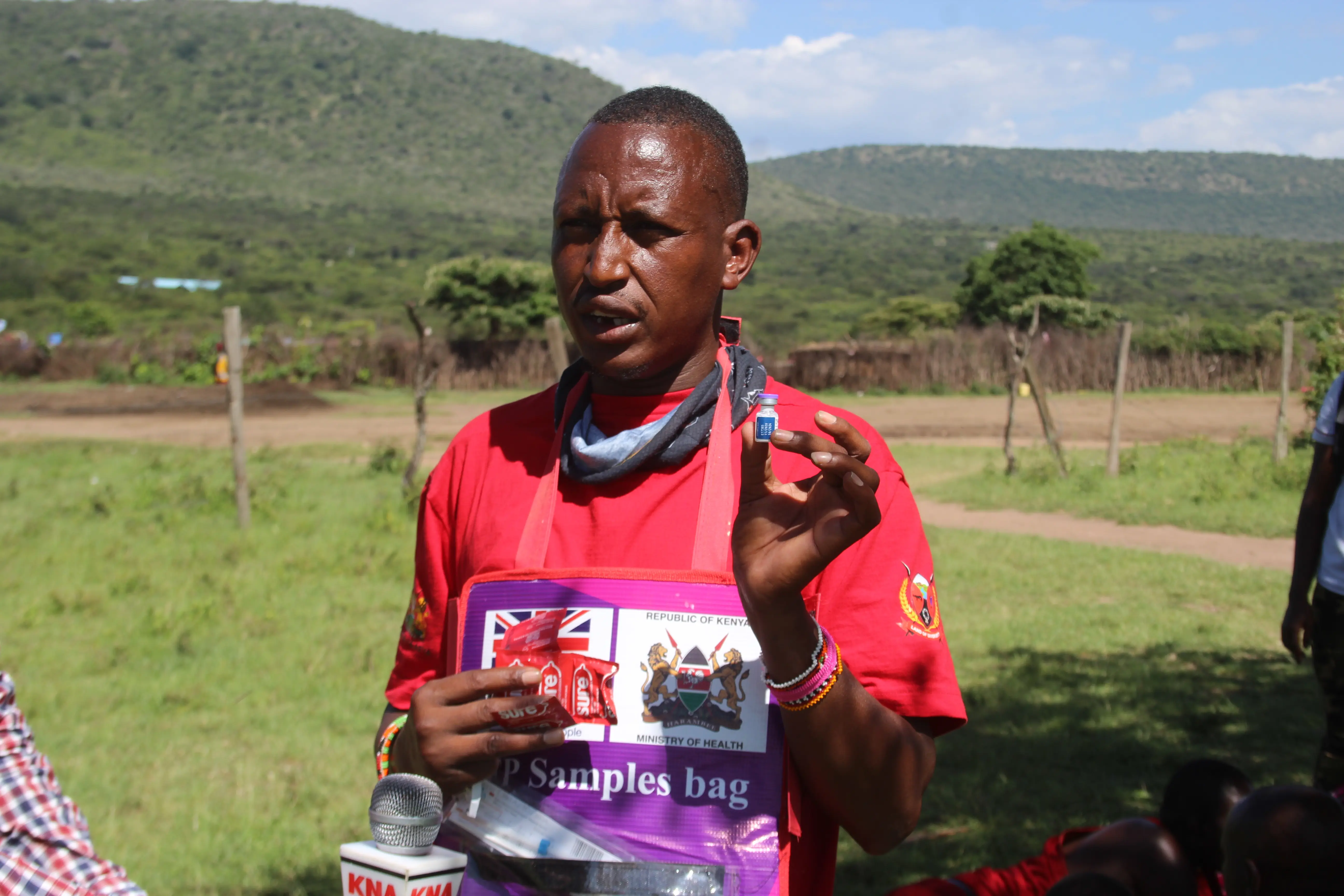 John Muli, a Community Based Distributor (CBD) at Sekenani Health Center during the training lessons